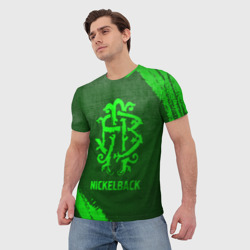 Мужская футболка 3D Nickelback - green gradient - фото 2