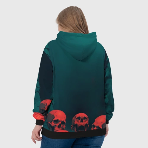 Женская толстовка 3D с принтом Седовласый некромант, вид сзади #2