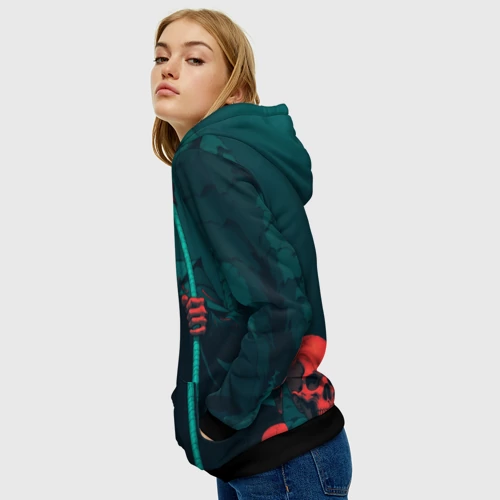 Женская толстовка 3D с принтом Седовласый некромант, вид сбоку #3