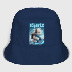 Детская панама хлопок Белый медвежонок - киберспорт