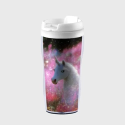 Термокружка-непроливайка Единорог в блестящем поле