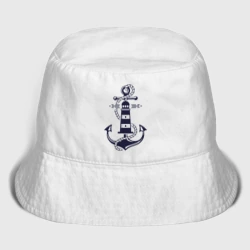 Мужская панама хлопок Морская эмблема - якорь и маяк