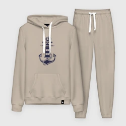 Женский костюм с толстовкой хлопок Морская эмблема - якорь и маяк