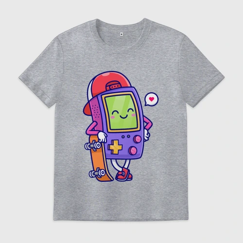 Мужская футболка хлопок с принтом Тетрис скейтер, вид спереди #2