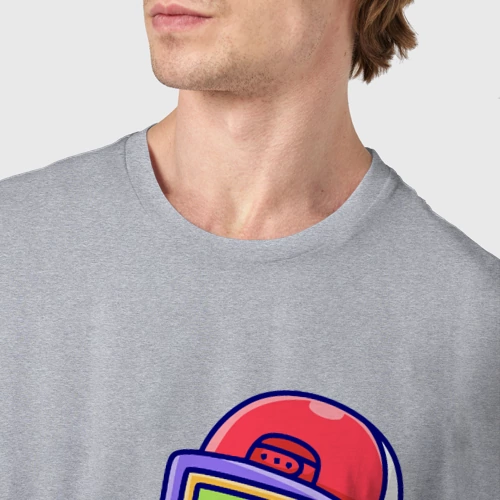 Мужская футболка хлопок с принтом Тетрис на скейте, фото #4