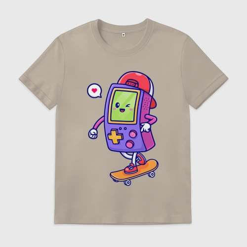 Мужская футболка хлопок с принтом Tetris skater, вид спереди #2