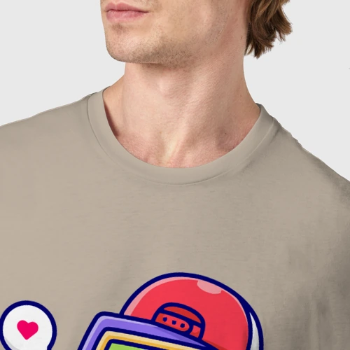 Мужская футболка хлопок с принтом Tetris skater, фото #4