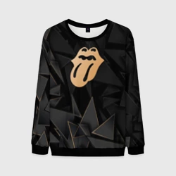 Мужской свитшот 3D Rolling Stones golden poly