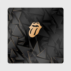 Магнит виниловый Квадрат Rolling Stones golden poly