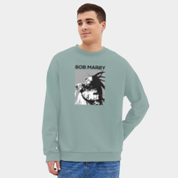 Мужской свитшот oversize без начеса хлопок Боб Марли легенда регги - фото 2
