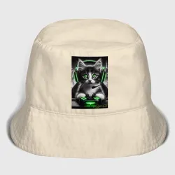 Детская панама хлопок Котёнок командный геймер - киберспорт