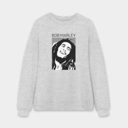 Мужской свитшот oversize без начеса хлопок Боб Марли абстрактный портрет