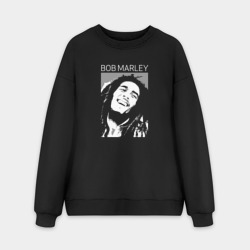Мужской свитшот oversize без начеса хлопок Bob Marley abstract portrait