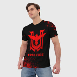 Мужская футболка 3D Free Fire - red gradient - фото 2