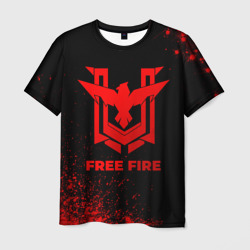 Мужская футболка 3D Free Fire - red gradient