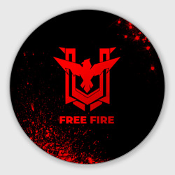 Круглый коврик для мышки Free Fire - red gradient
