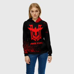 Женская толстовка 3D Free Fire - red gradient - фото 2