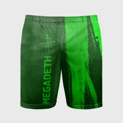 Мужские шорты спортивные Megadeth - green gradient по-вертикали