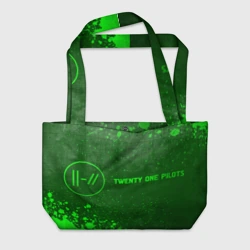 Пляжная сумка 3D Twenty One Pilots - green gradient по-горизонтали