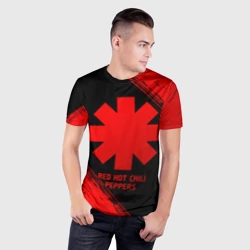 Мужская футболка 3D Slim Red Hot Chili Peppers - red gradient - фото 2