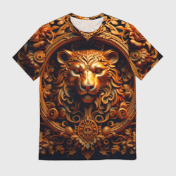 Мужская футболка 3D Лев узор