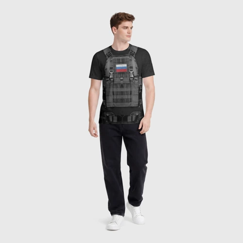 Мужская футболка 3D с принтом Бронежилет спецназ - армия России, вид сбоку #3