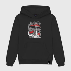 Женская толстовка хлопок Лягушка древолаз и мухоморы