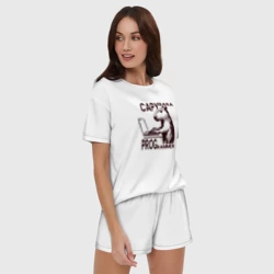 Женская пижама с шортиками хлопок Капибара програмист - фото 2