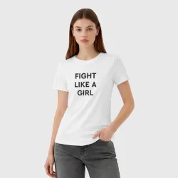 Женская футболка хлопок Fight like a girl - фото 2