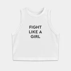Женская укороченная майка-топ хлопок Fight like a girl