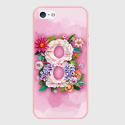Чехол для iPhone 5/5S матовый Восемь в цветах - 8 марта