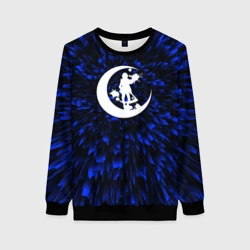 Женский свитшот 3D Angels of Death blue energy