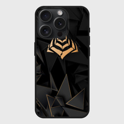 Чехол силиконовый для Apple iPhone 15 Pro матовый Warframe golden poly