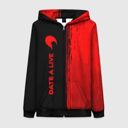Женская толстовка 3D на молнии Date A Live - red gradient по-вертикали