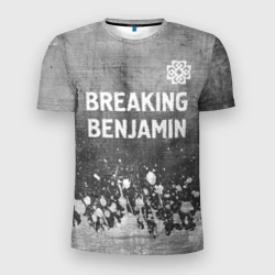 Мужская футболка 3D Slim Breaking Benjamin - grey gradient посередине