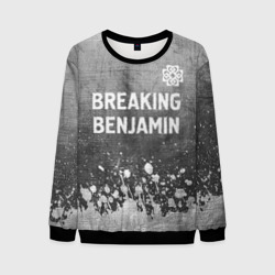 Мужской свитшот 3D Breaking Benjamin - grey gradient посередине