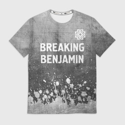 Мужская футболка 3D Breaking Benjamin - grey gradient посередине