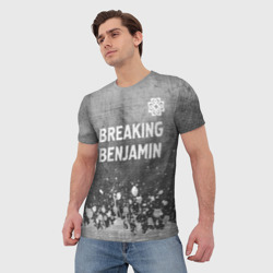 Мужская футболка 3D Breaking Benjamin - grey gradient посередине - фото 2