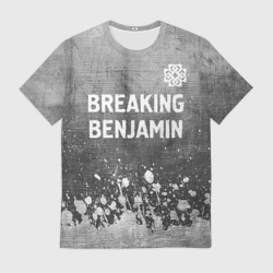 Мужская футболка 3D Breaking Benjamin - grey gradient посередине