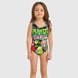 Детский купальник 3D Растения против зомби персонажи