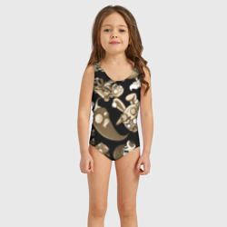 Детский купальник 3D Растения против зомби в бежевом цвете