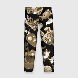 Детские леггинсы 3D Растения против зомби в бежевом цвете