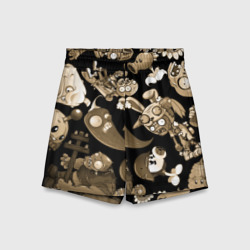 Детские спортивные шорты 3D Растения против зомби в бежевом цвете