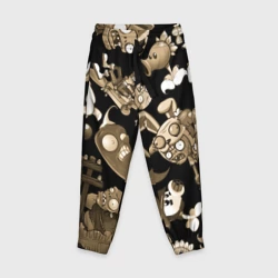 Детские брюки 3D Растения против зомби в бежевом цвете