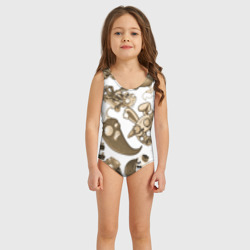 Детский купальник 3D Растения против зомби в бежевых тонах