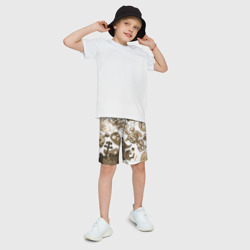 Детские спортивные шорты 3D Растения против зомби в бежевых тонах - фото 2
