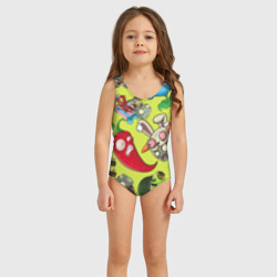 Детский купальник 3D Растения против зомби с героями