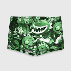 Детские купальные плавки 3D Растения против зомби в зеленом цвете