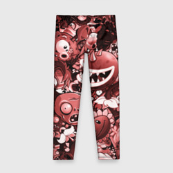 Детские леггинсы 3D Растения против зомби в красном цвете