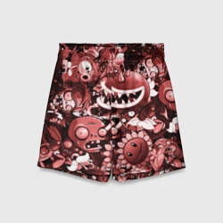 Детские спортивные шорты 3D Растения против зомби в красном цвете